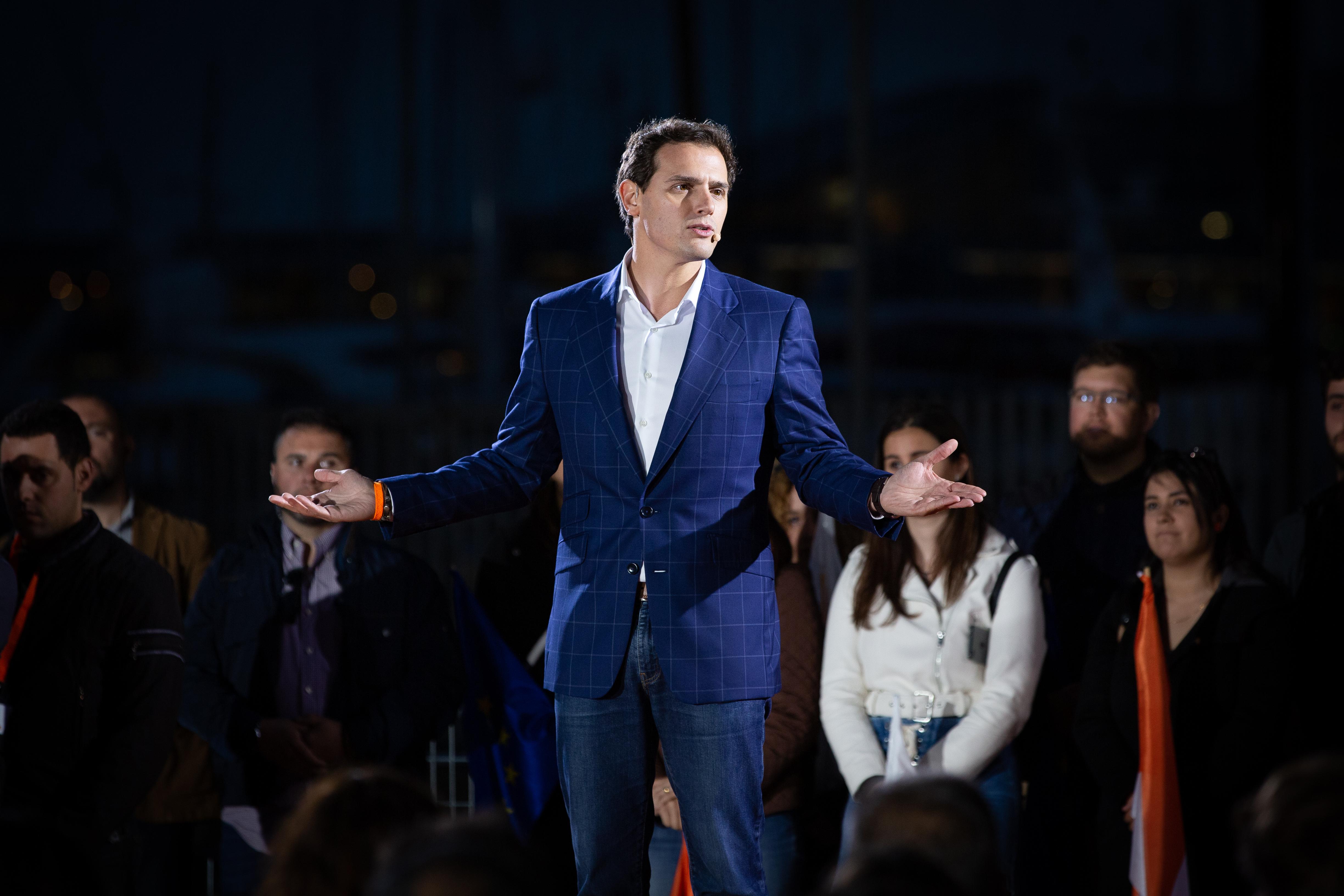 Albert Rivera en un mitin de Ciudadanos en Bacelona