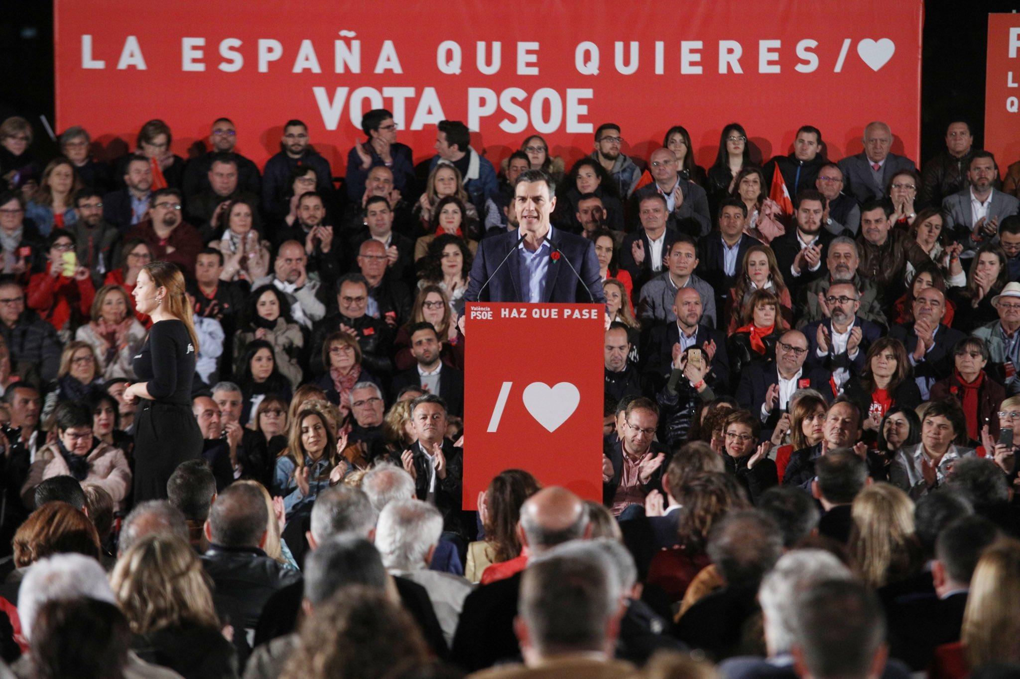 Pedro Sánchez cierra la campaña electoral en Valencia