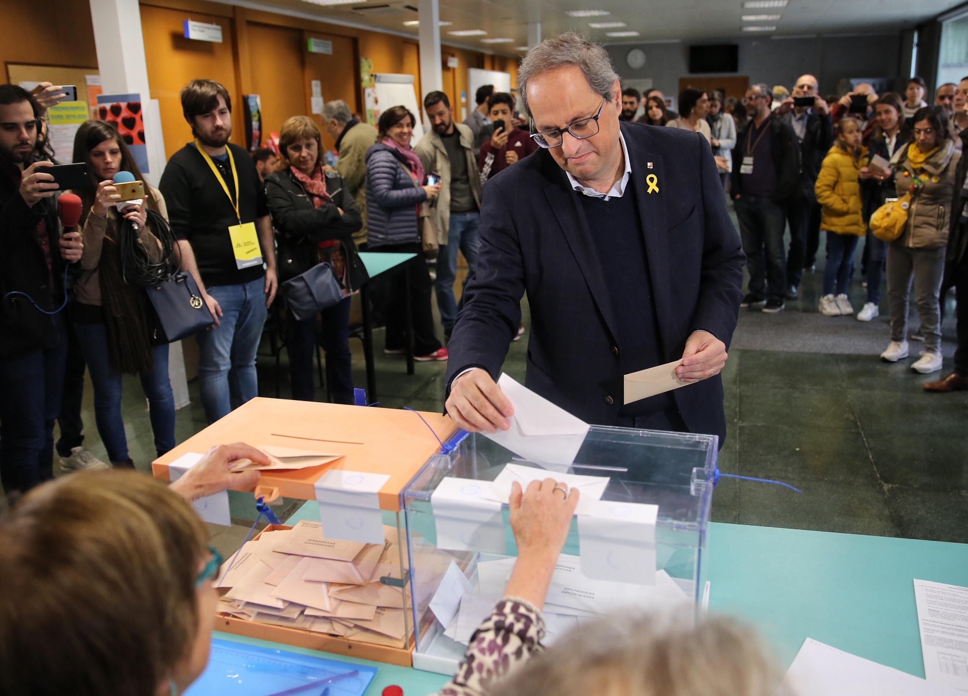 EuropaPress - El presidente de la Generalitat Quim Torra vota a las elecciones generales