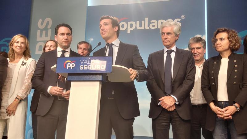 Pablo Casado en su rueda de prensa tras el fracaso electoral Pablo Casado en su rueda de prensa tras el fracaso electoral