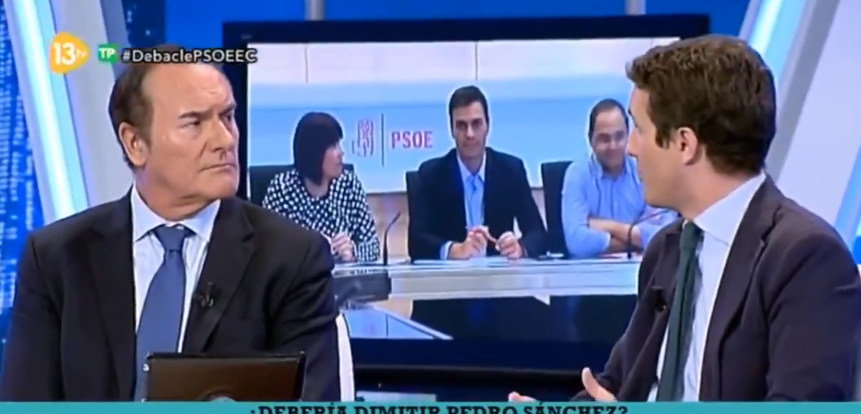 Pablo Casado durante una intervención en 13TV