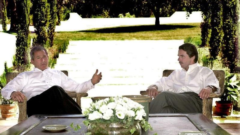 Aznar y Bush en Quintos de Mora, en el año 2001.