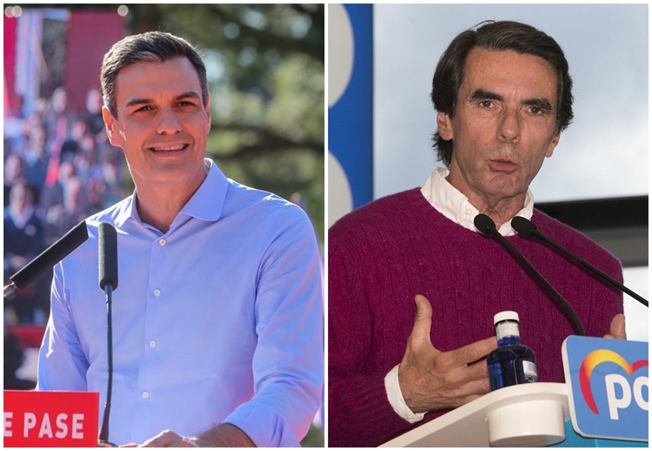 Montaje Pedro Sánchez y José María Aznar. 