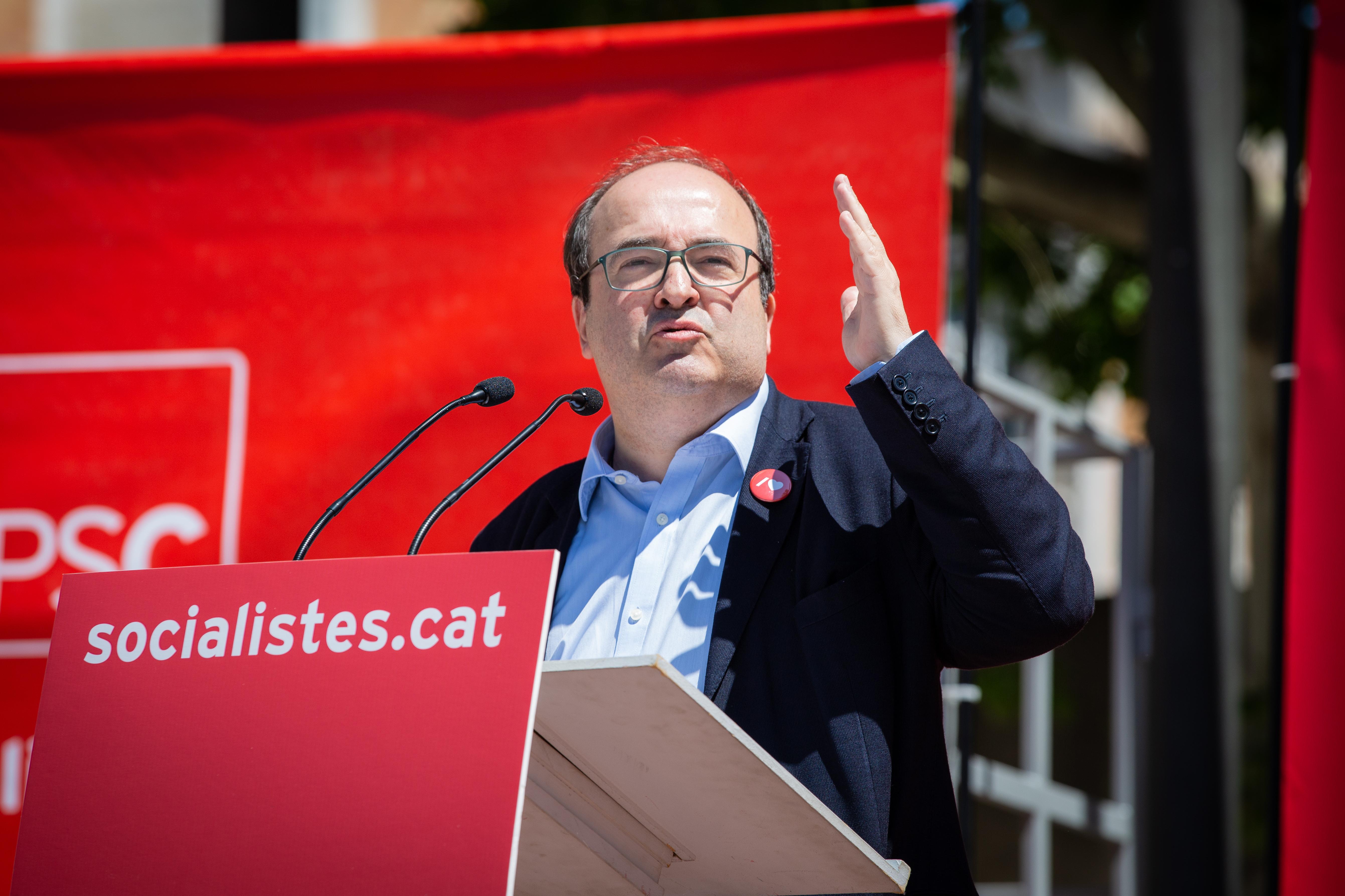 El líder del PSC Miquel Iceta en la celebración de la Fiesta de la Rosa del PSC del Vallès Oriental en Montmeló Barcelona