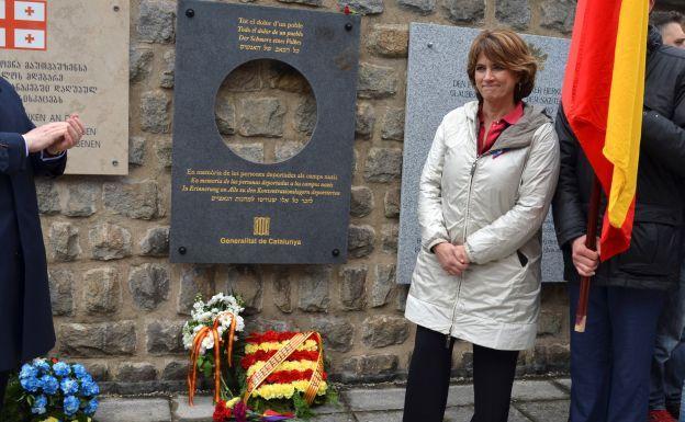 Dolores Delgado en el acto homenaje a republicanos españoles en Mauthausen
