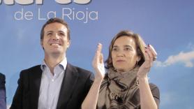 Pablo Casado junto a Cuca Gamarra durante un acto del PP