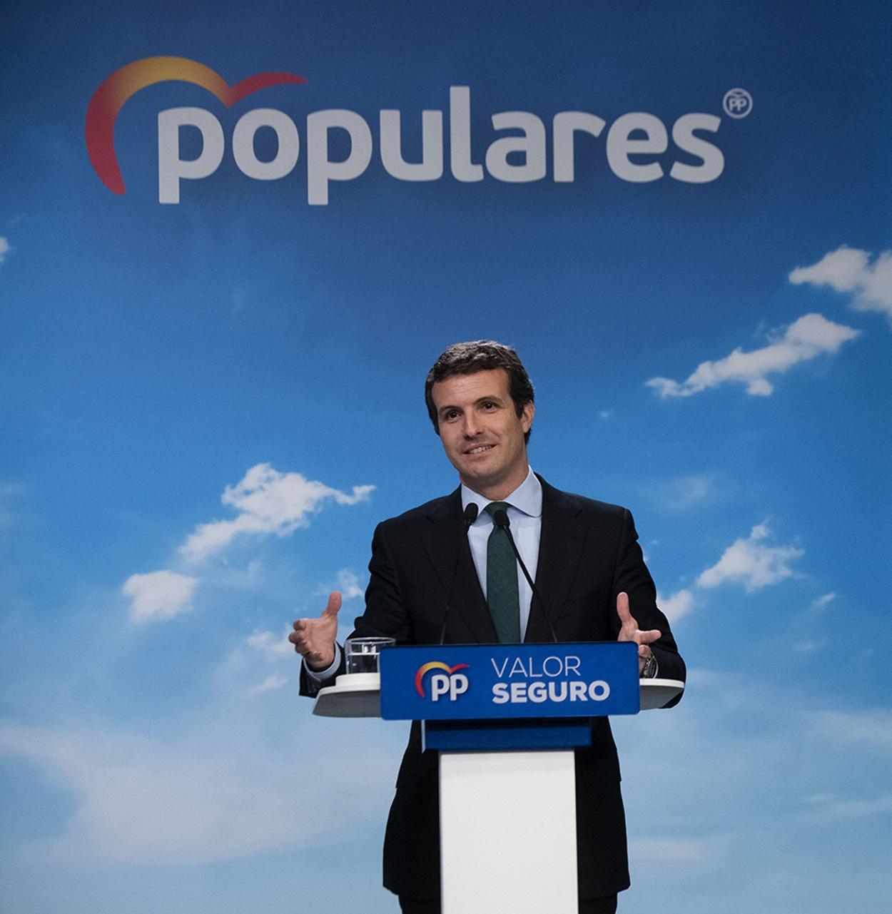 El presidente del Partido Popular comparece ante los medios de comunicación desde Génova 13