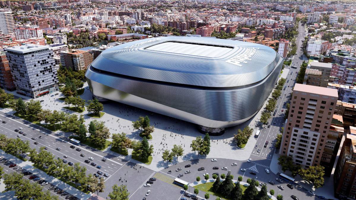 Infografía mostrando el aspecto del Santiago Bernabeu tras la reforma - Real Madrid