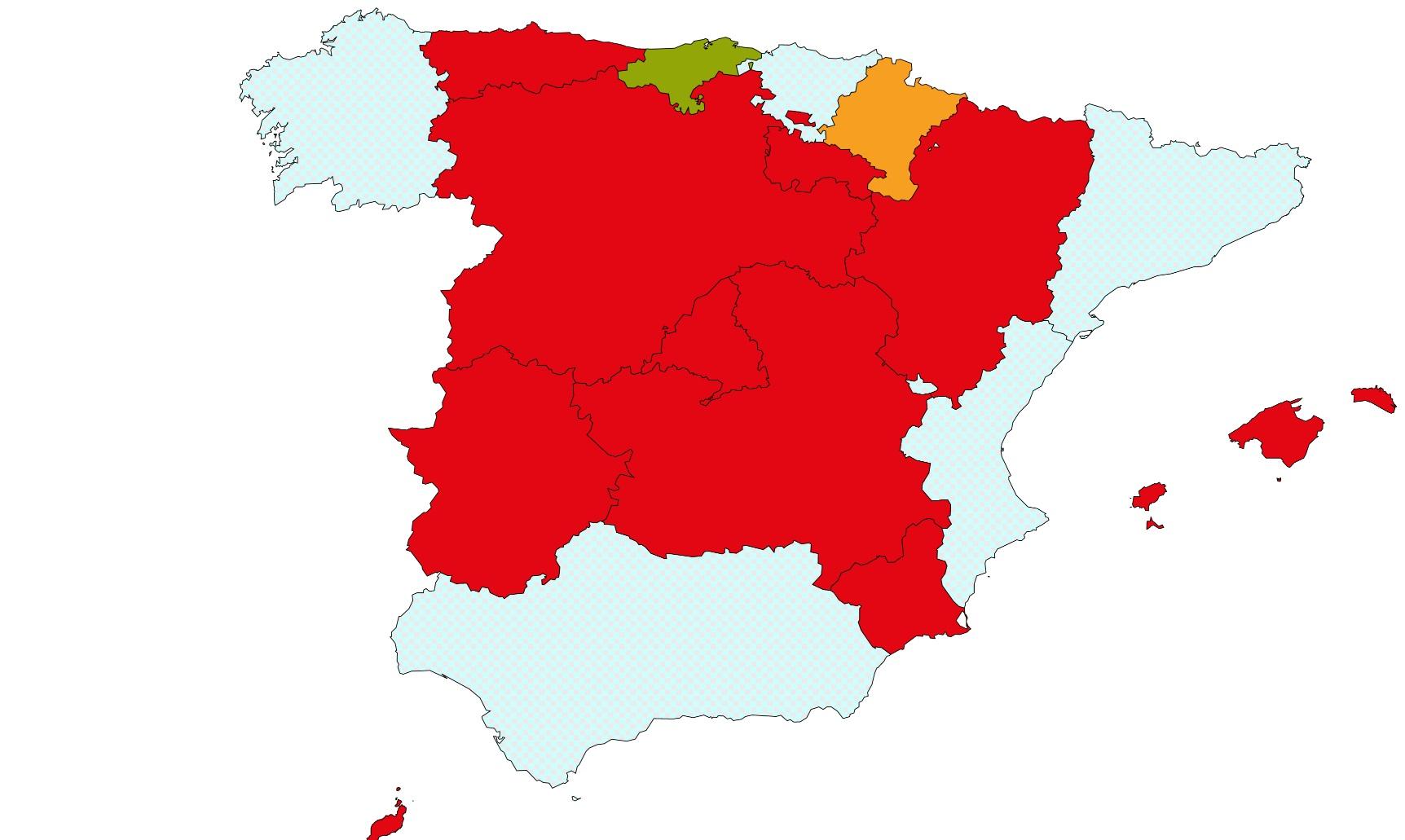 Mapa por regiones según el CIS