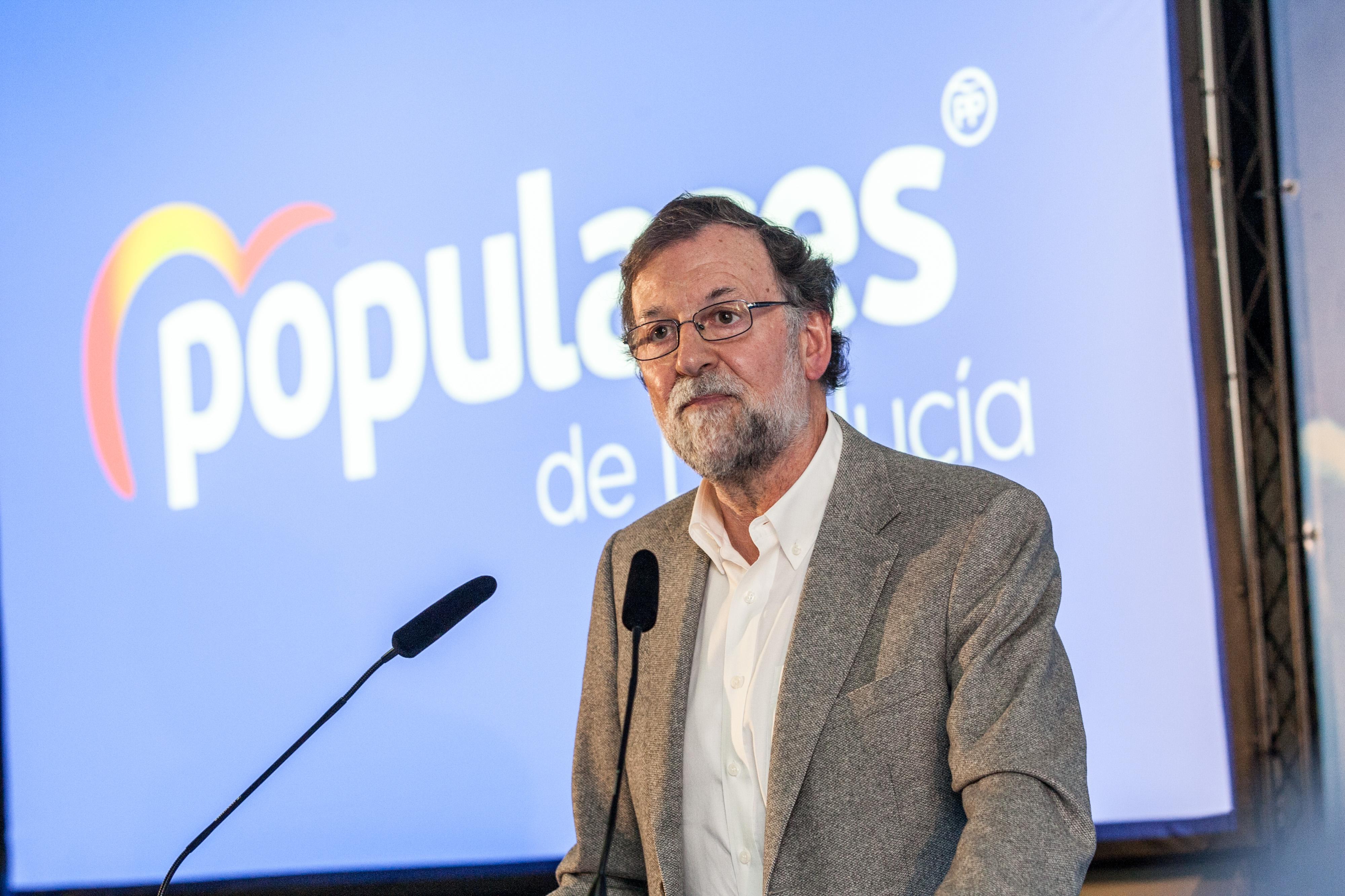 El expresidente de Gobierno Mariano Rajoy participa en un mitin en La Nucia (Alicante). Europa Press.