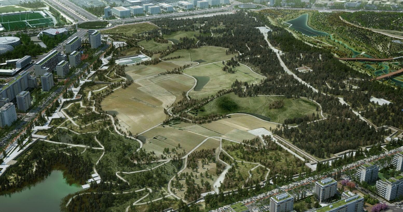 Vista áerea del Parque Central de Valdebebas. Ayuntamiento de Madrid