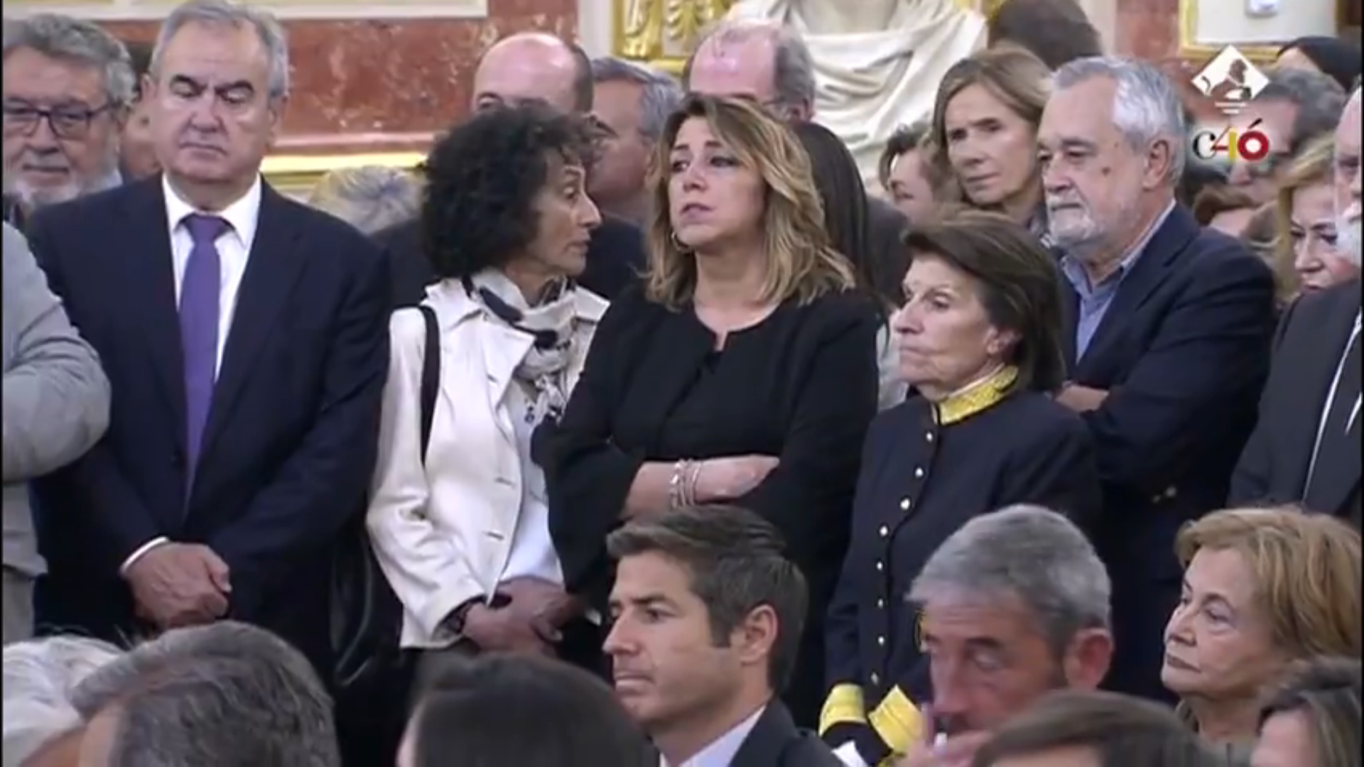 Susana Díaz, rota de dolor en la capilla de Rubalcaba en el Congreso