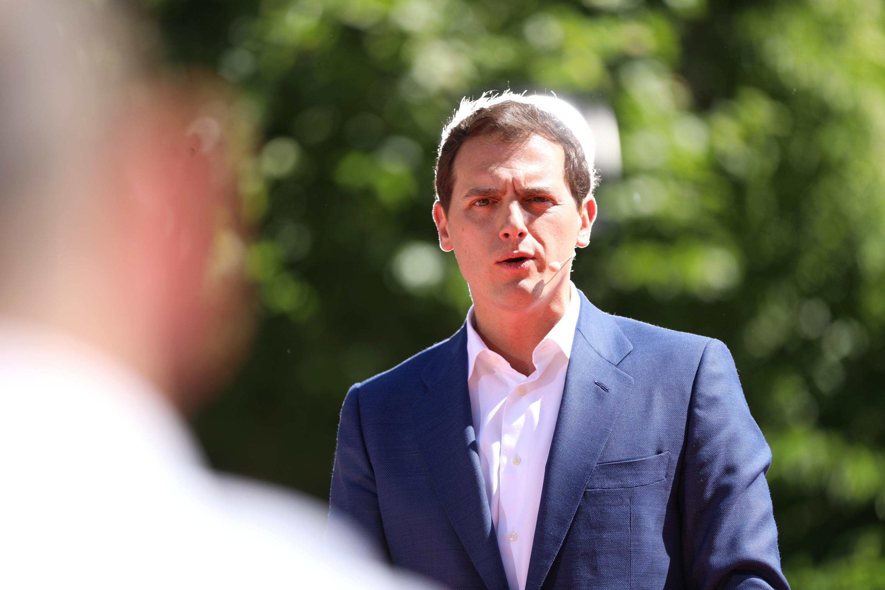 El presidente de Ciudadanos Albert Rivera interviene en el acto de presentación en Madrid del equipo de Ciudadanos para las elecciones europeas 