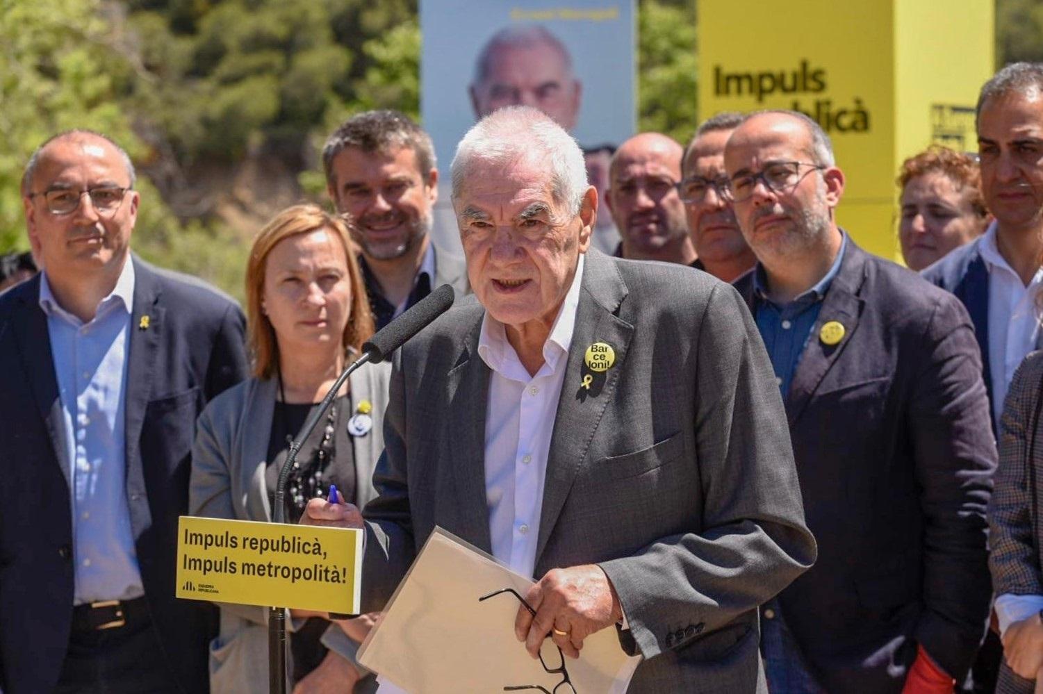 Ernest Maragall durante la celebración de un mitin de ERC