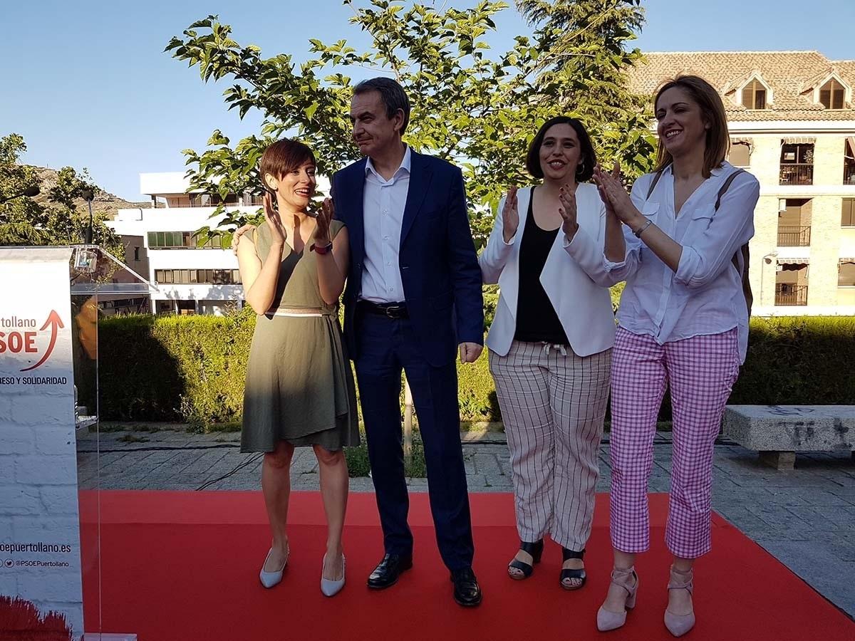 El expresidente del Gobierno José Luis Rodríguez Zapatero arropa a la candidata a la Alcaldía de Puertollano Isabel Rodríguez en una acto público ante 300 personas (1)