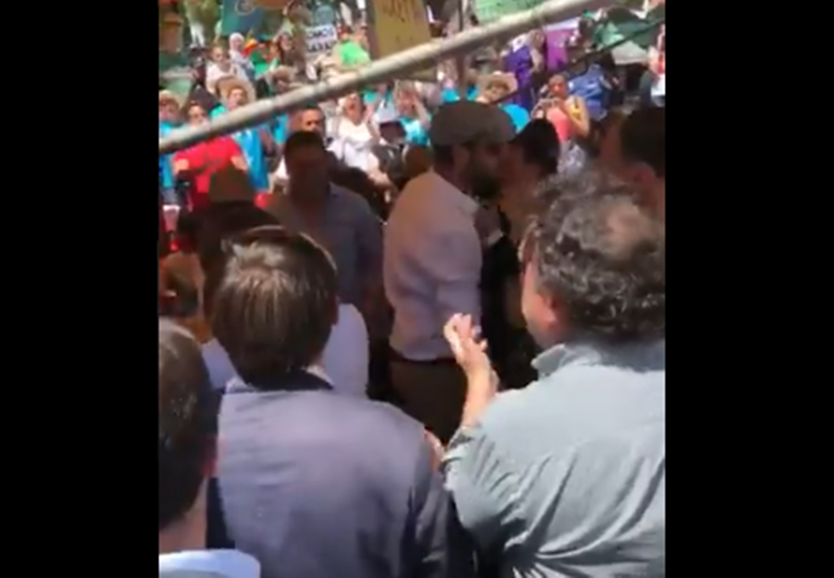 Escrache al PP en la Pradera de San Isidro