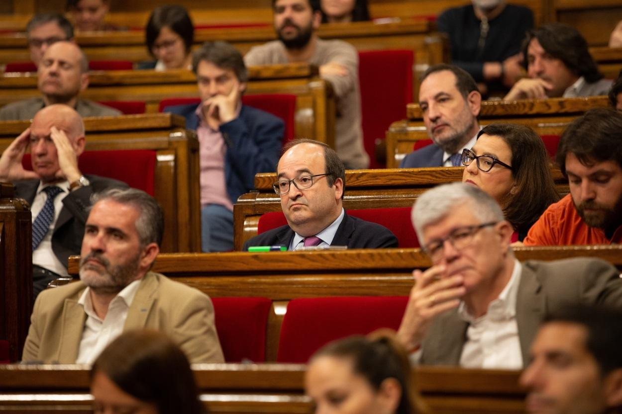 Imagen de Miquel Iceta durante la sesión del Parlament de Catalunya