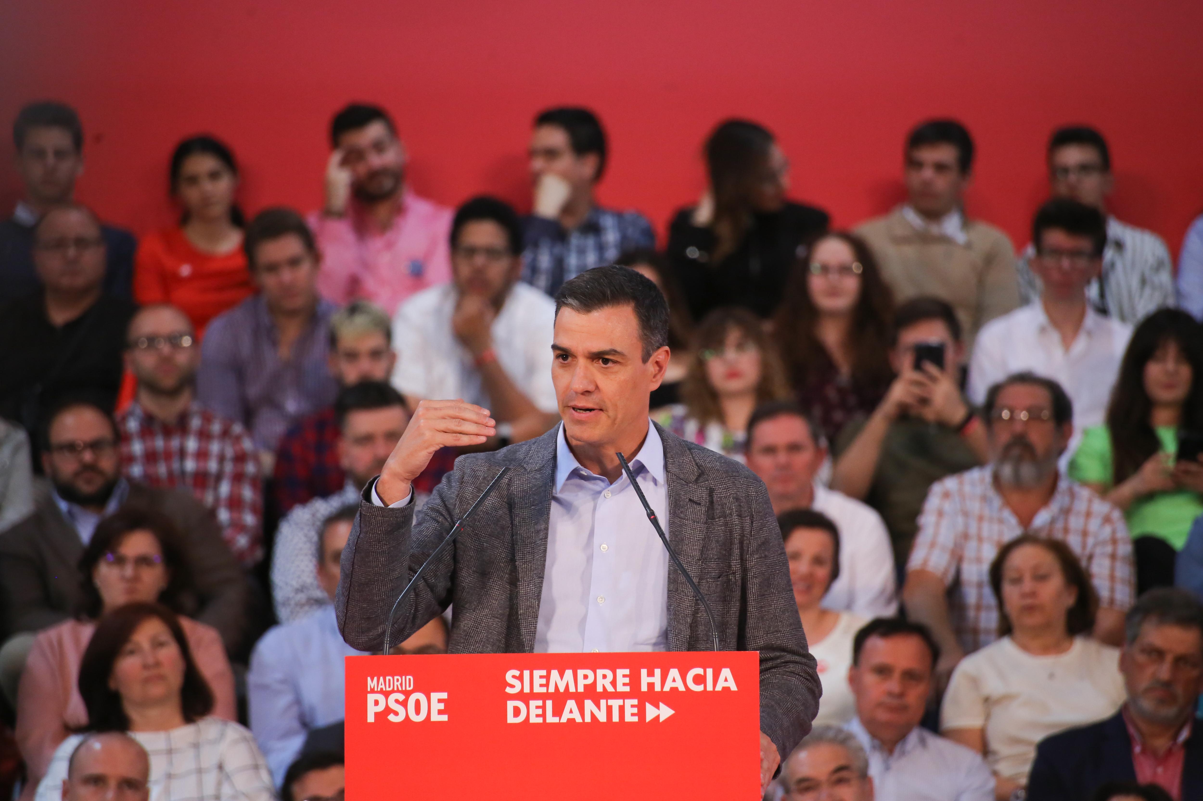 Pedro Sánchez, en un mitin de la última campaña.
