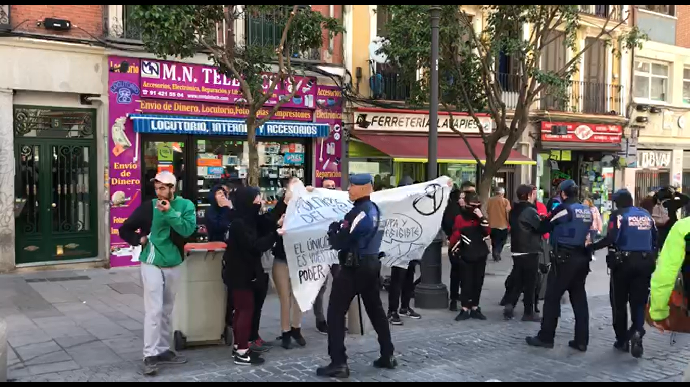 Protestas en Lavapiés contra el acto de Ciudadanos