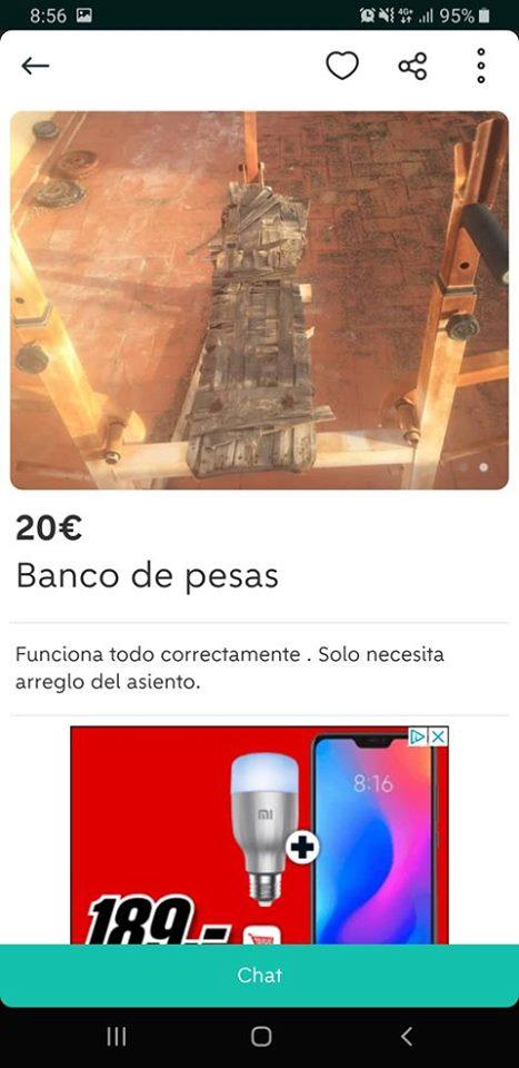 Banco de pesas a