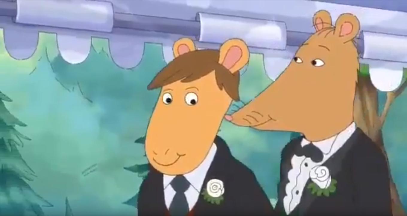 Boda entre el profesor Nigle Ratburn y su novio Patrick (Arthur)