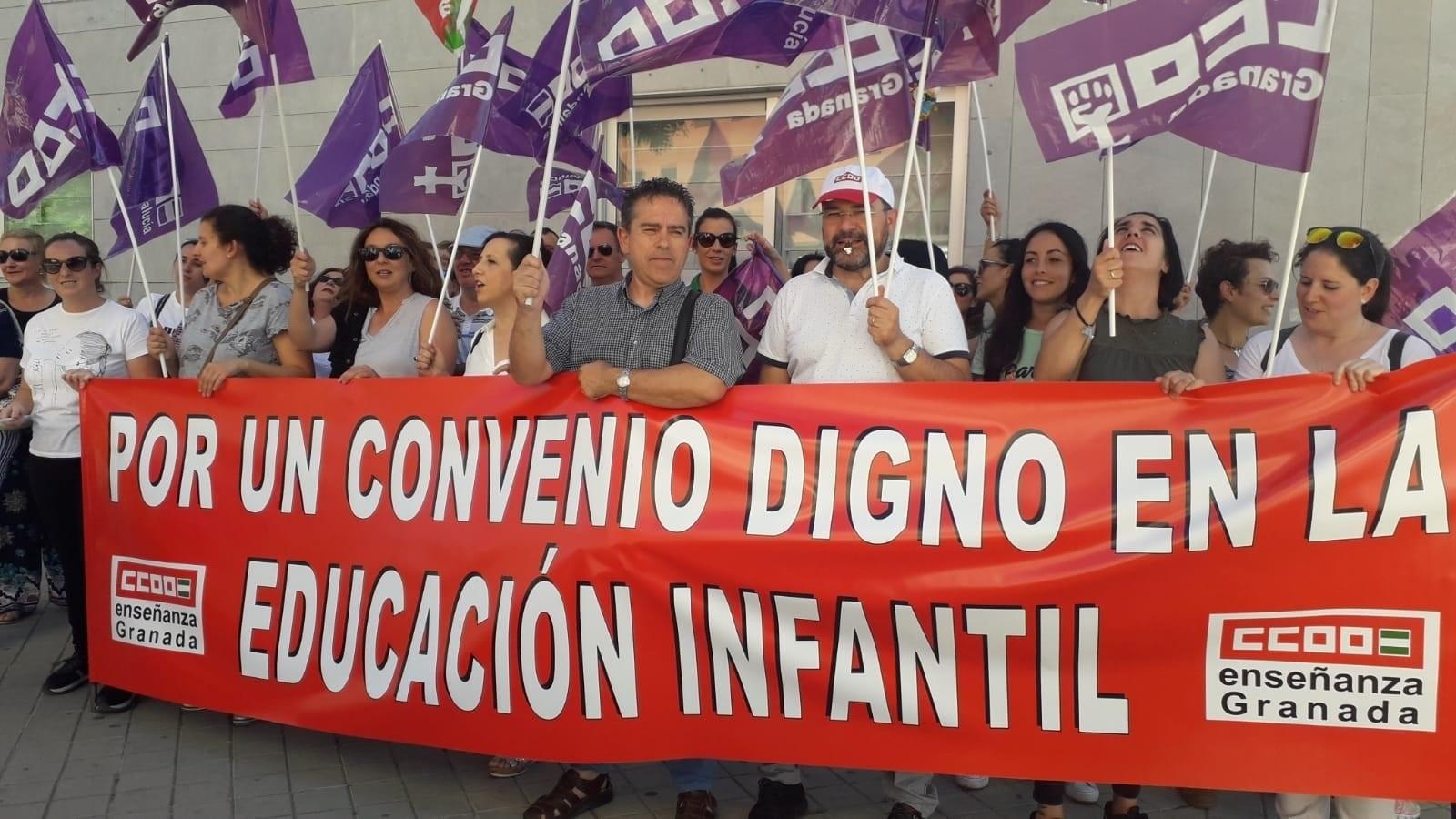 Enseñanza protesta por un convenio colectivo digno en el primer ciclo de Educación Infantil. Europa Press.