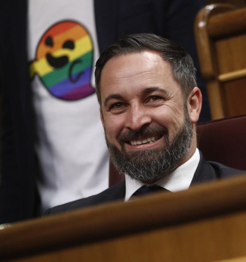 Santiago Abascal, en su escaño en el Congreso. Europa Press