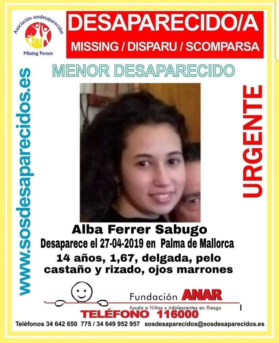Alba Ferrer Sabugo desaparecida desde el 27 de abril (Europa Press)