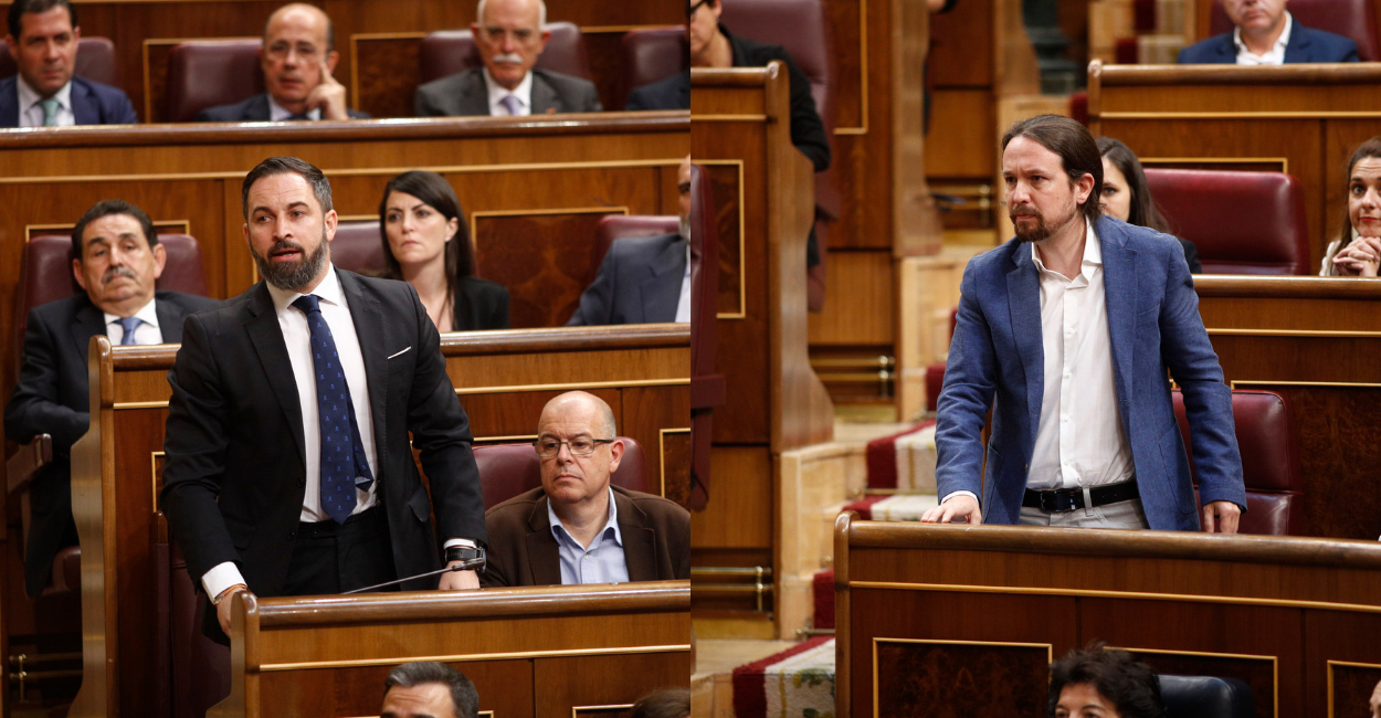 Santiago Abascal y Pablo Iglesias, prometen su cargo.