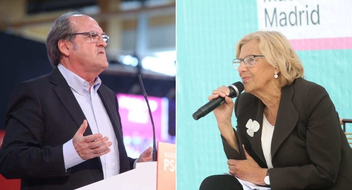 Ángel Gabilondo, candidato a la presidencia de la Comunidad de Madrid y Manuela Carmena, candidata a la alcaldía del Ayuntamiento de Madrid.