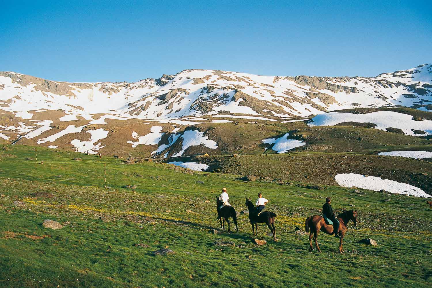 Sierra Nevada comprende desde La Alpujarra al Marquesado del Cenete y el Valle de Lecrín, en Granada, y desde la Alpujarra almeriense a la Comarca del Río Nacimiento