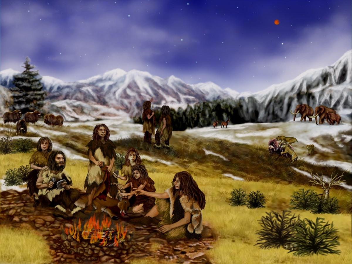 Recreación de una familia neandertal