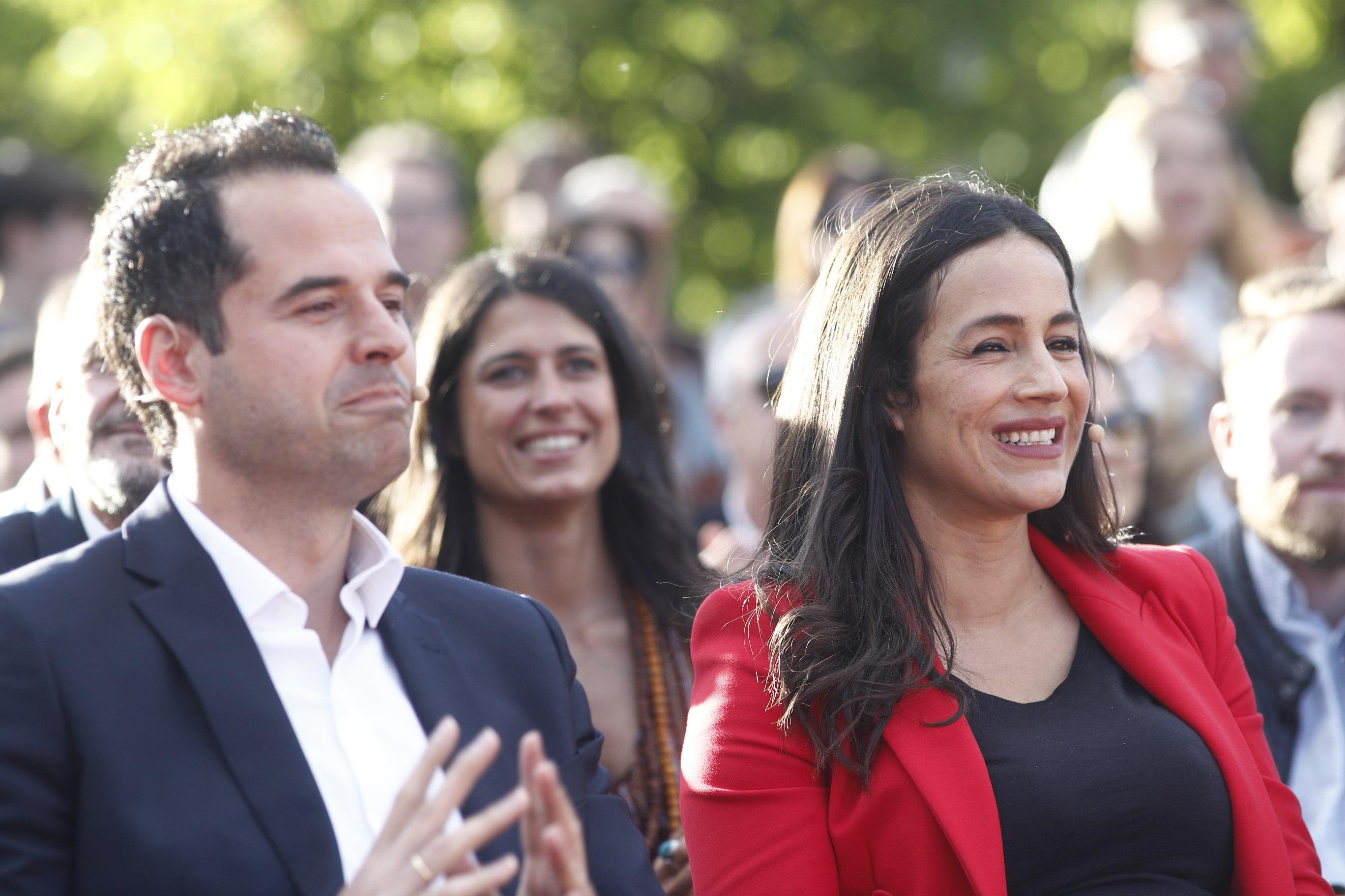 El candidato de Cs a la presidencia de la Comunidad de Madrid Ignacio Aguado y la candidata a la alcaldía de Madrid Begoña Villacís. Europa Press.