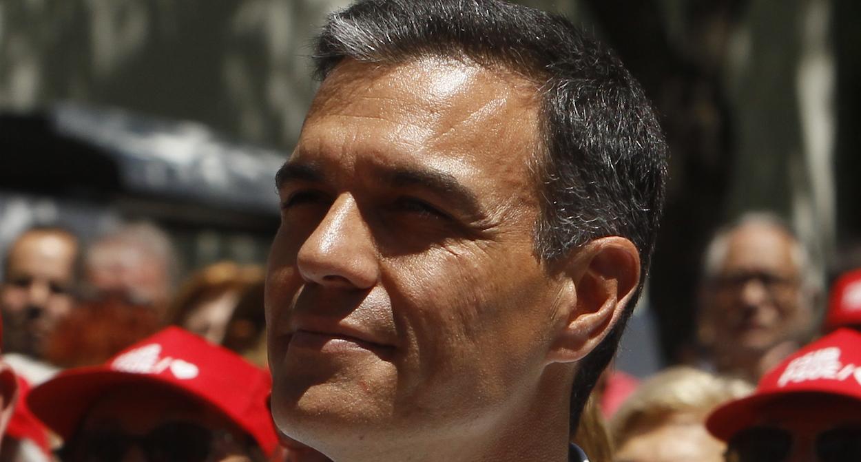 Pedro Sanchez, en un mitin esta semana en Mallorca. ISAAC BUJ/EUROPA PRESS