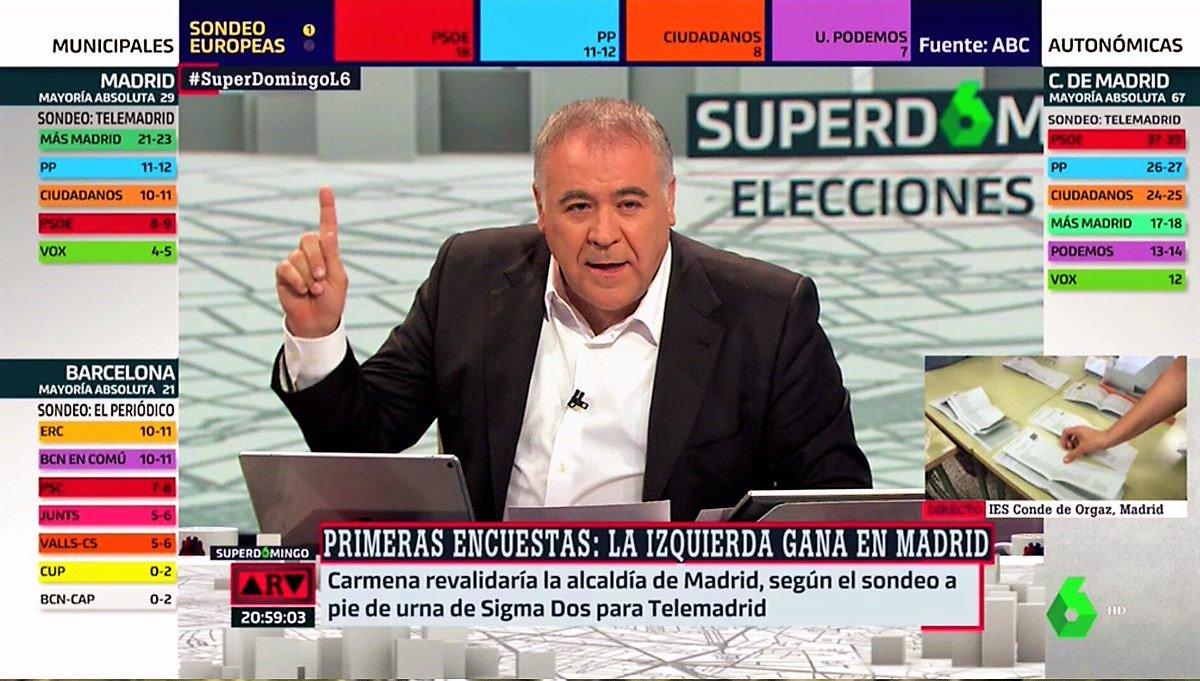 Ferreras en el programa especial del 26M (Twitter)