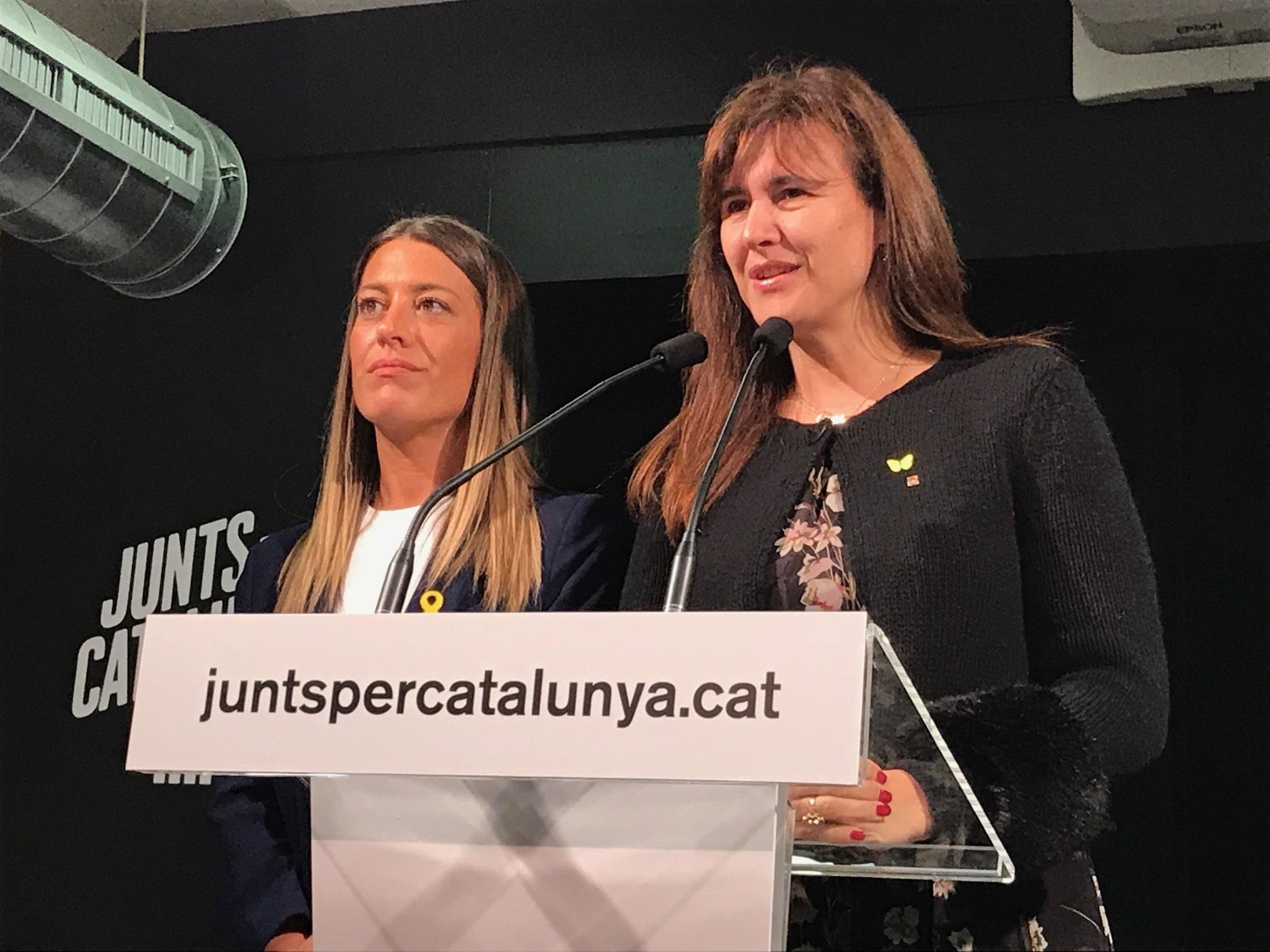 Míriam Nogueras y Laura Borràs (JxCat). Europa Press.