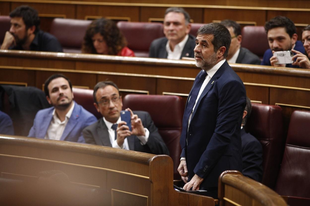 Jordi Sánchez en el Congreso de los Diputados durante el acto de juramento