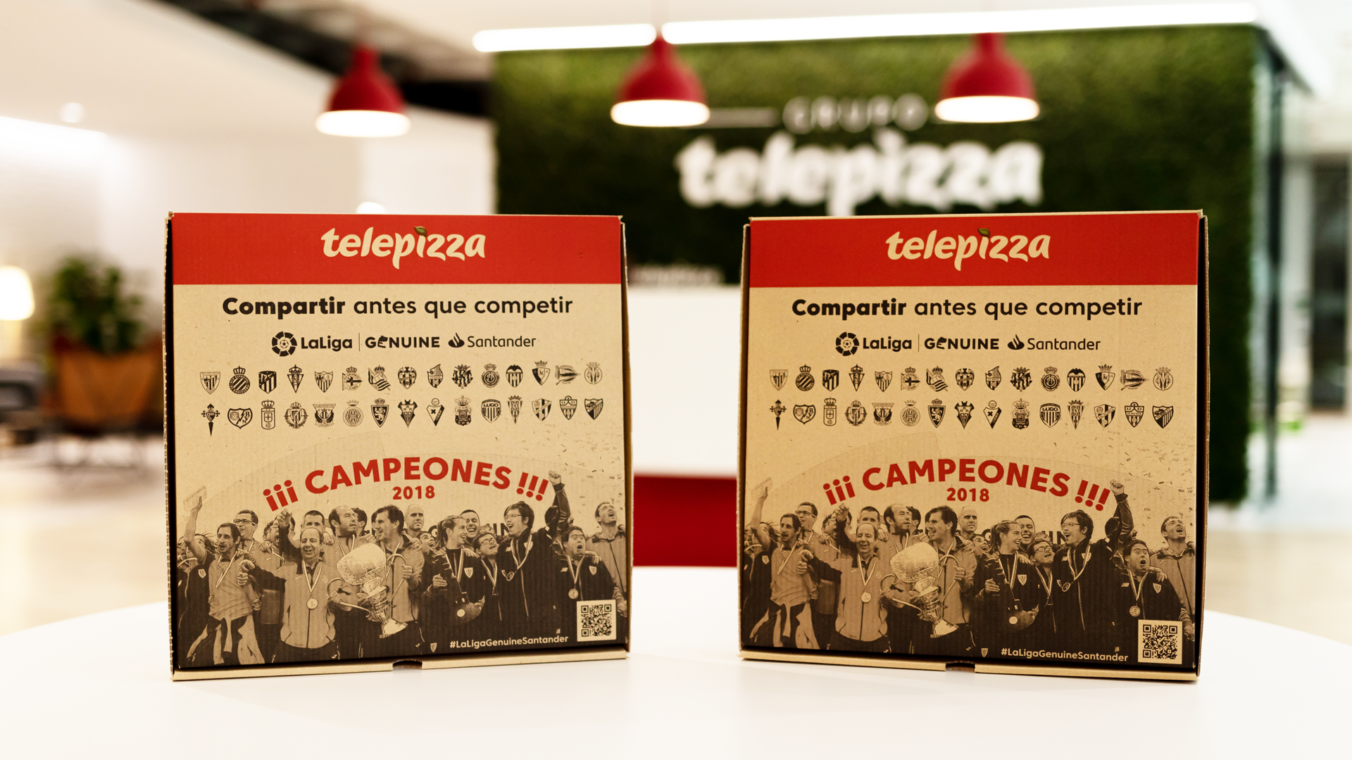 Cajas Solidarias de Telepizza en colaboración con LaLiga Genuine Santander