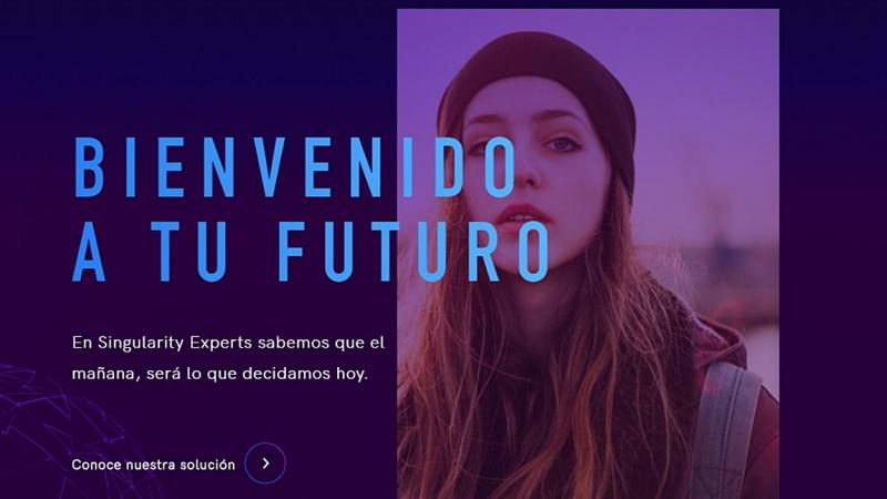 Imagen de la página web de la startup Singularity Experts.