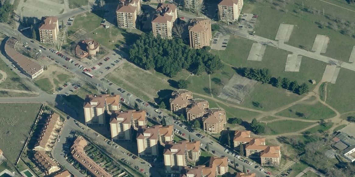 Vista aérea de la colonia Ciudad del Aire en Alcalá de Henares