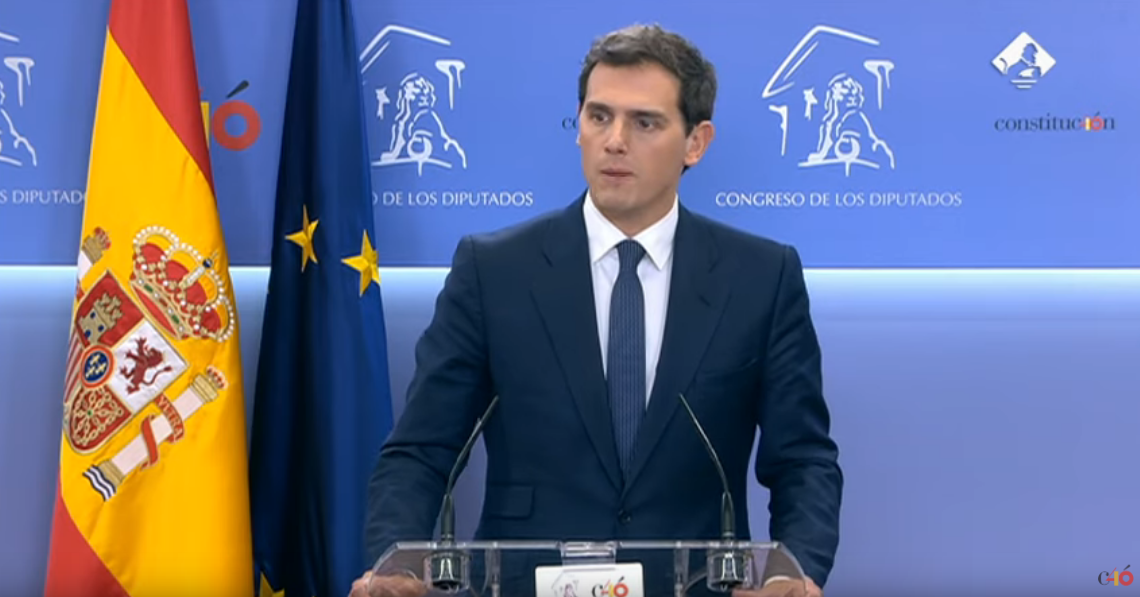 Albert Rivera en la rueda de prensa del Congreso