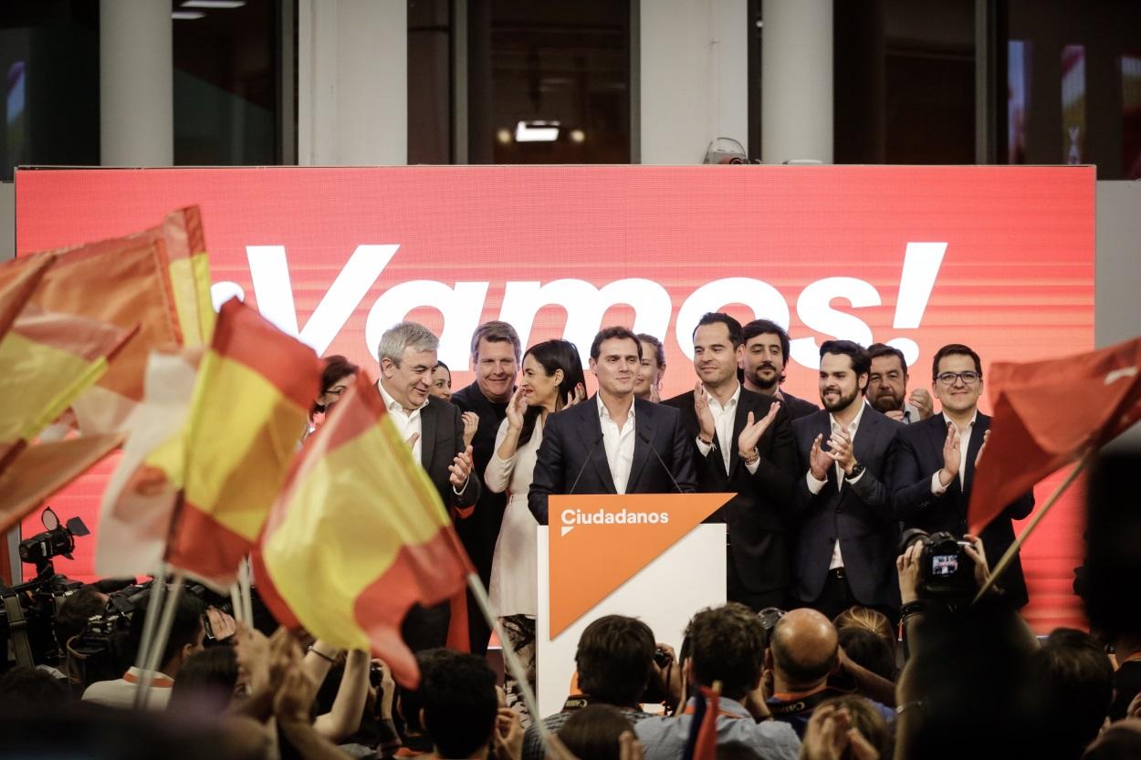 Ciudadanos celebra los resultados la noche electoral del 26M