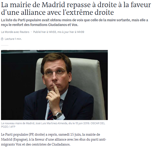 'Le Monde' señala el pacto de PP con la extrema derecha 'Le Monde' señala el pacto de PP con la extrema derecha