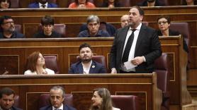 El preso y exvicepresidente de la Generalitat Oriol Junquerasinterviene durante la sesión constitutiva del Congreso de los Diputados