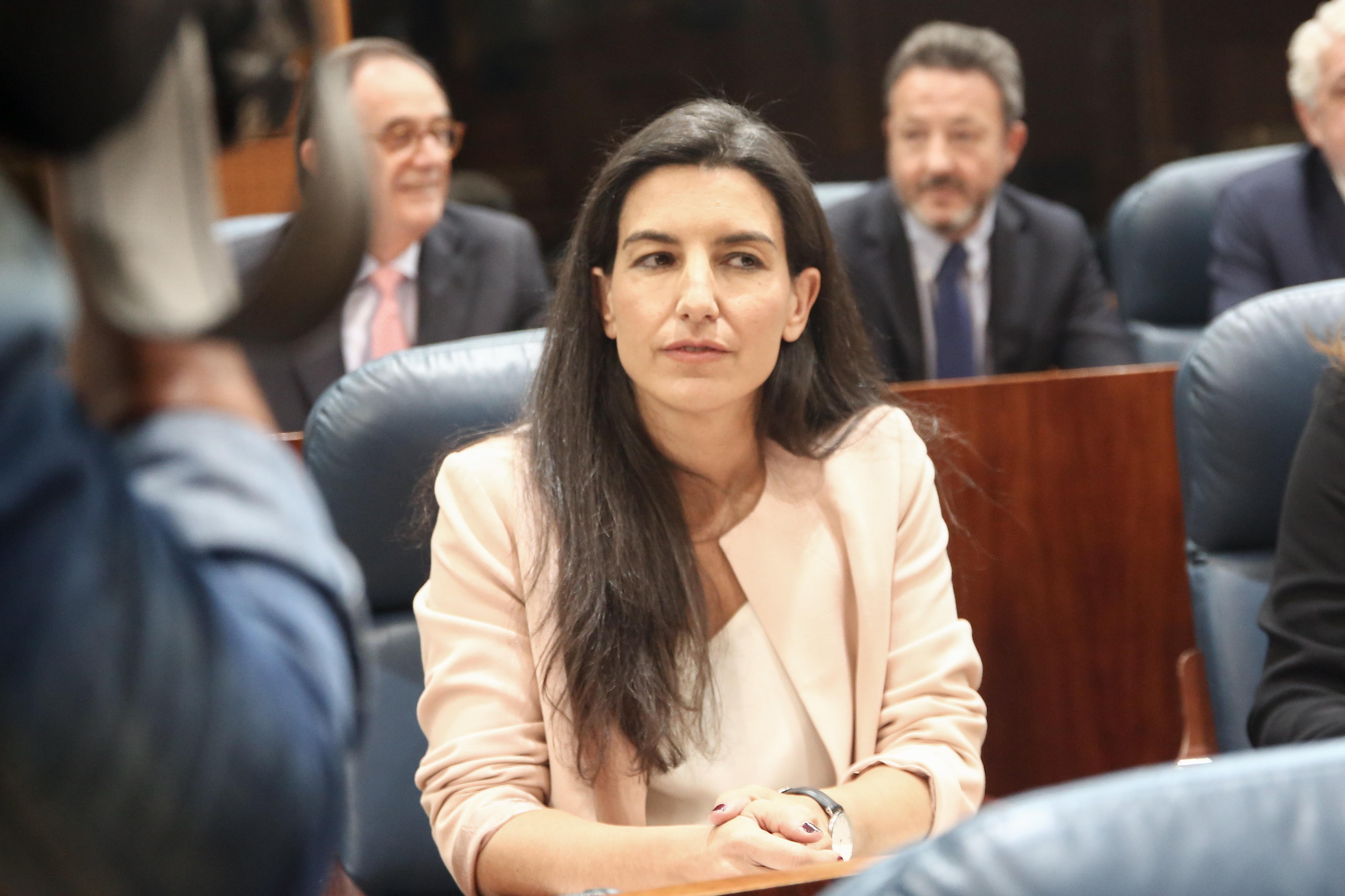 La candidata de VOX a la presidencia de la Comunidad de Madrid Rocío Monasterio durante la sesión Constitutiva de la XI Legislatura de la Asamblea. EP