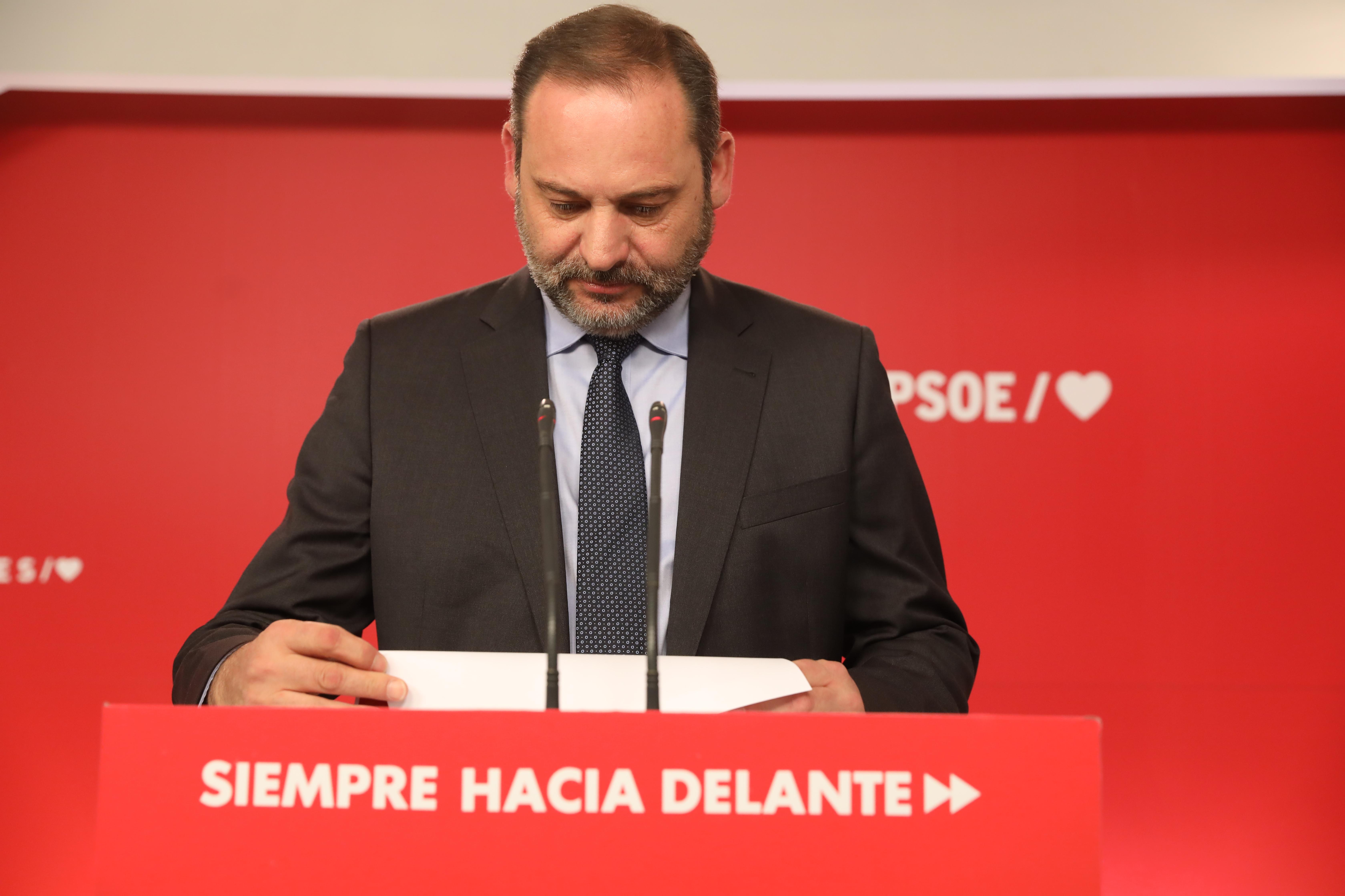EuropaPress 2212712 El secretario de Organización del PSOE y ministro de Fomento en funciones José Luis Ábalos en rueda de prensa sobre actualidad política 