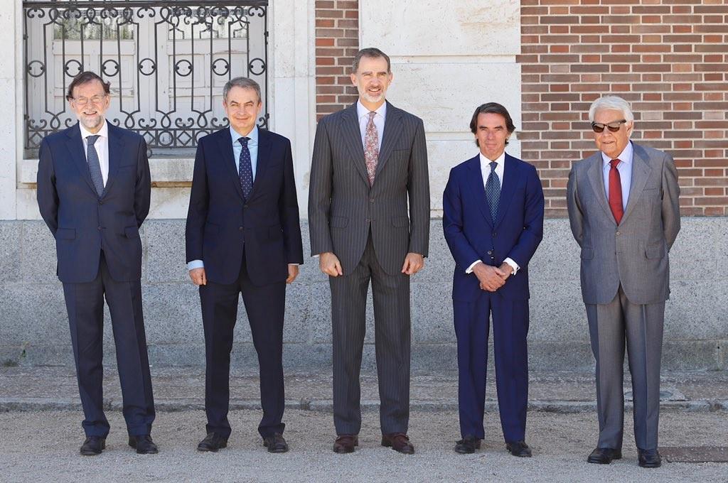 EuropaPress 2214456 (I D) El expresidente del Gobierno Mariano Rajoy el expresidente del Gobierno José Luis Rodríguez Zapatero el Rey Felipe VI  el expresidente del Gobierno José María Aznar y el expresidente del