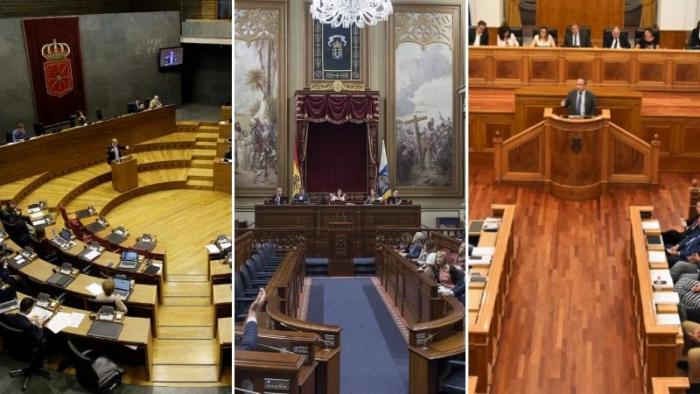 Navarra, Canarias y Castilla-La Mancha constituyen sus Parlamentos