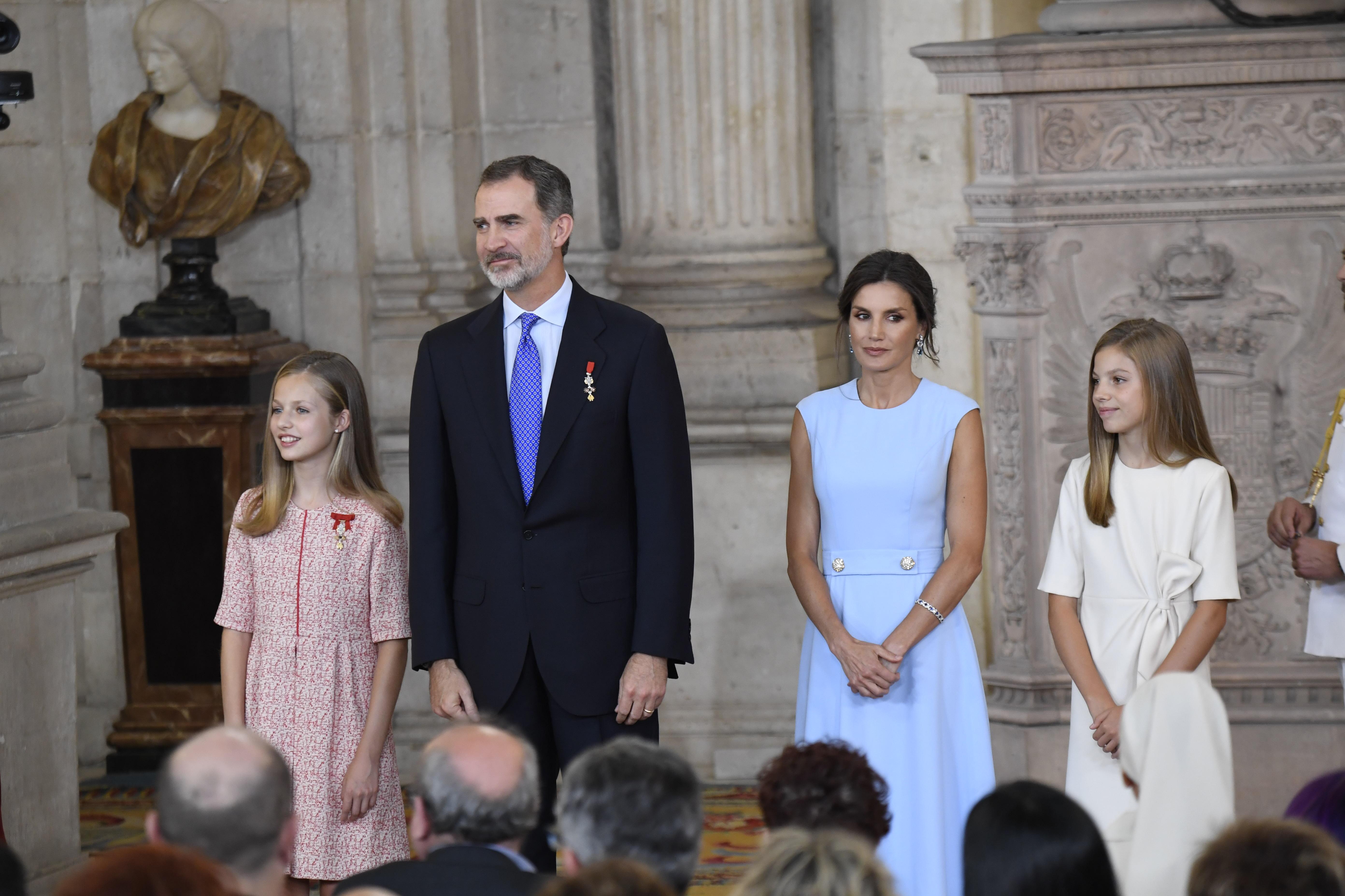 La Princesa de Asturias Leonor de Borbón Rey Felipe VI la Reina Letizia Ortiz y la Infanta Sofía. EuropaPress