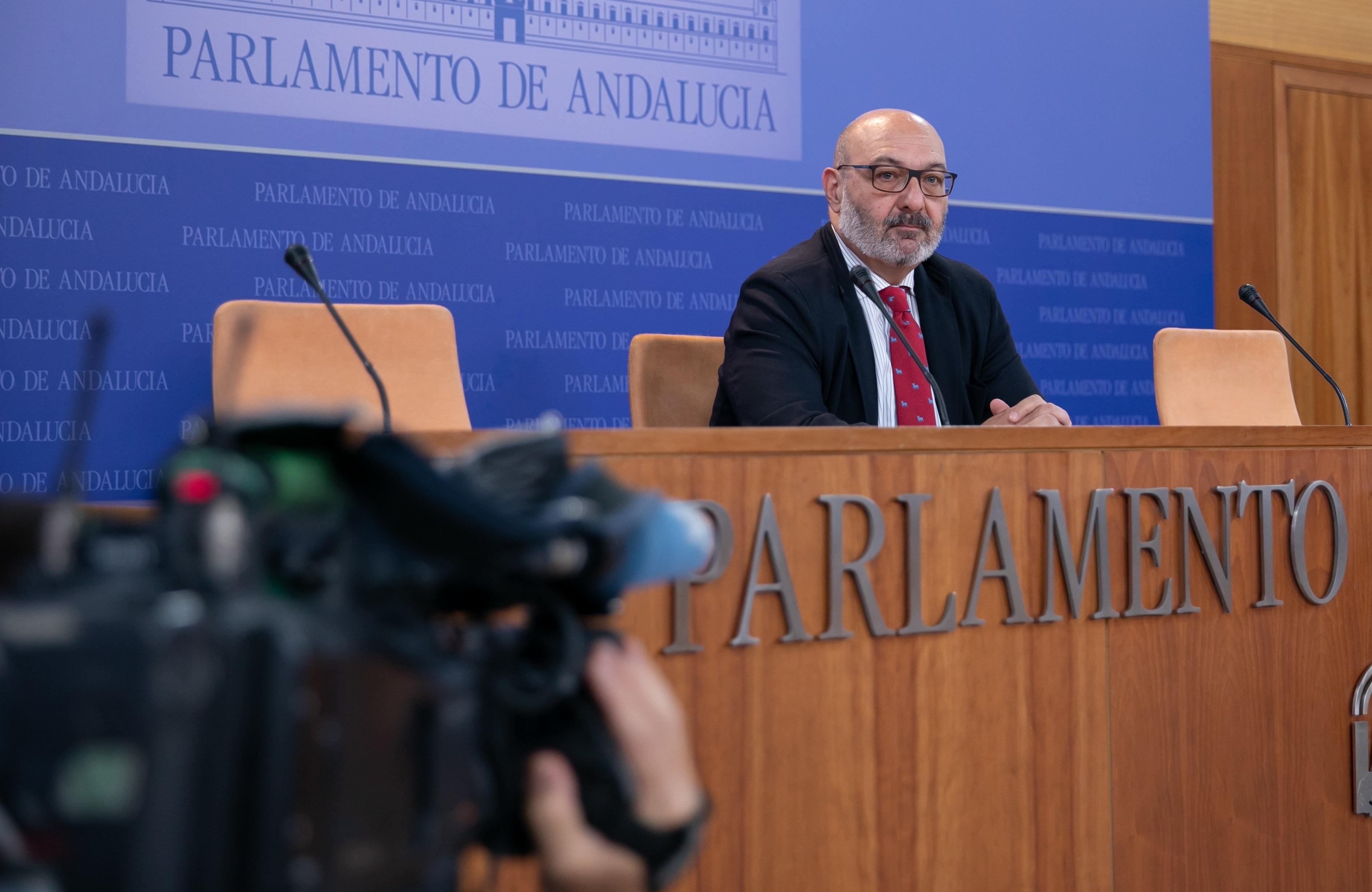 El portavoz de Vox en Andalucía, Alejandro Hernández. Fuente: Europa Press.